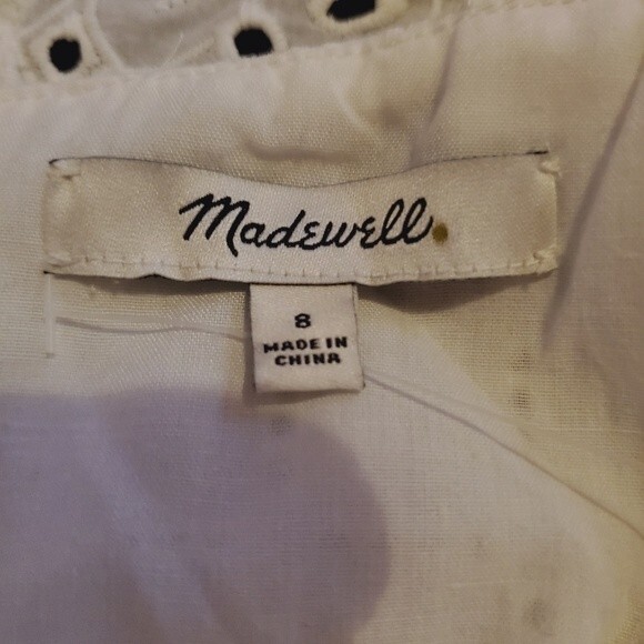 Madewell white Eyelet Tiered Midi sleeveless Dress - Picture 9 of 13